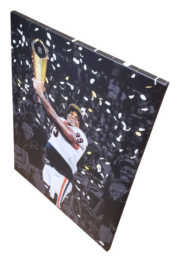 Jordan Davis Autographed Georgia Bulldogs Large Canvas Print 24x30" - Image 3