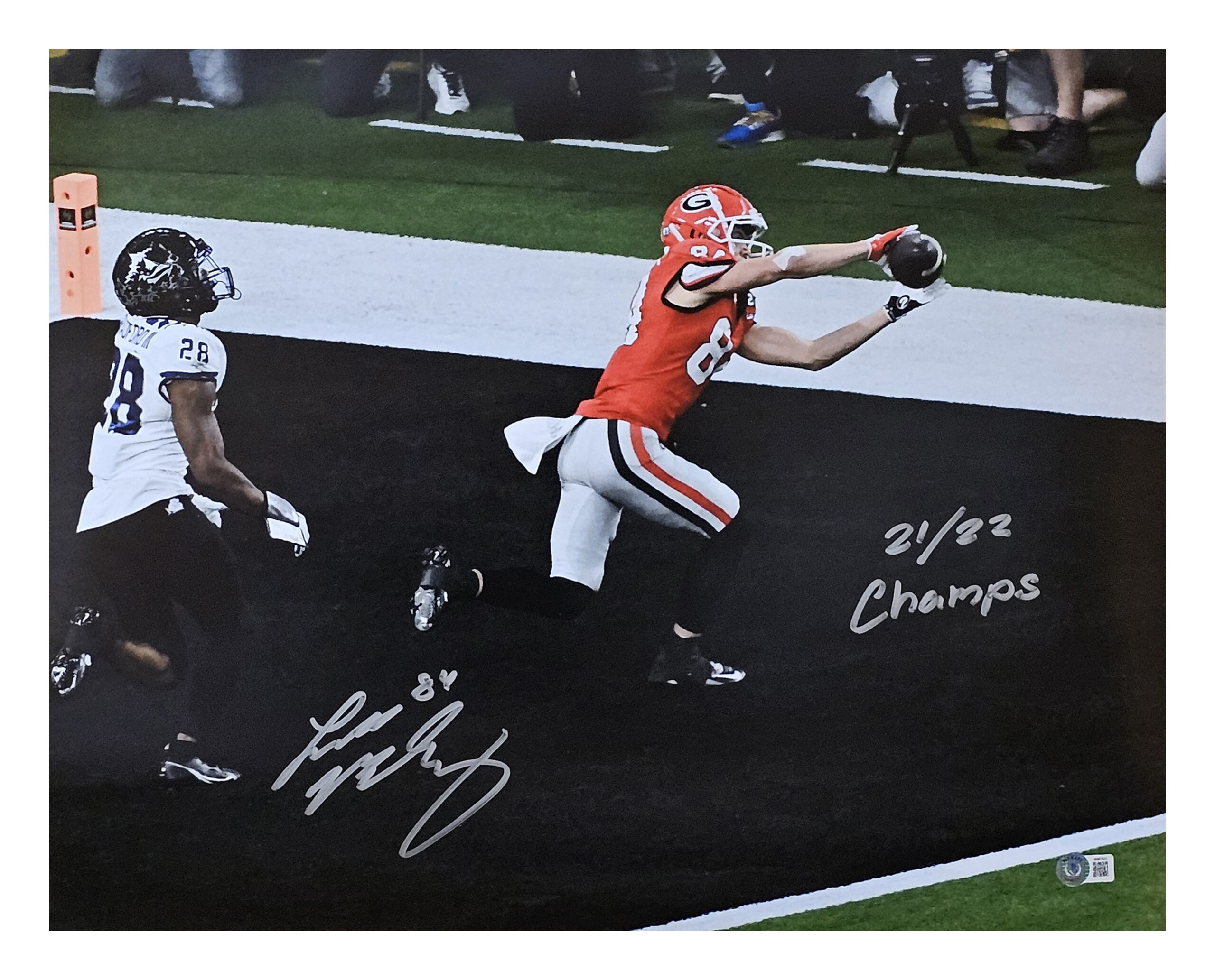Ladd McConkey Autographed Georgia Bulldogs 16x20 Spotlight Photo