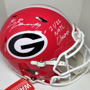 Brock Bowers Autographed Authentic Speed Helmet with 21-22 NATL Champs inscription