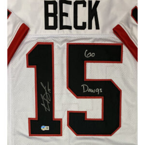 Carson Beck Autographed Georgia Bulldogs Custom White Jersey w/ Go Dawgs - Beckett Authentication