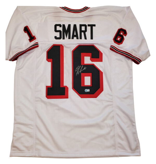 Kirby Smart Autographed Georgia Style White Jersey – Beckett Authentication - Image 3