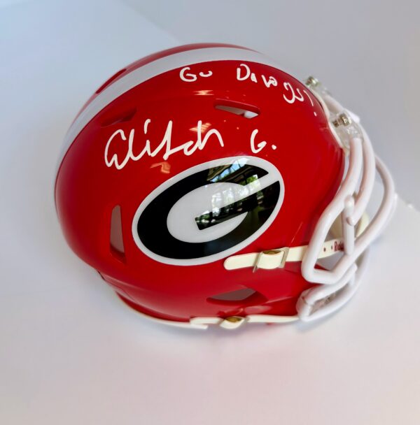 Elijah Griffin Autographed | Georgia Bulldog Mini Helmet | Go Dawgs Insc | Beckett COA - Image 2